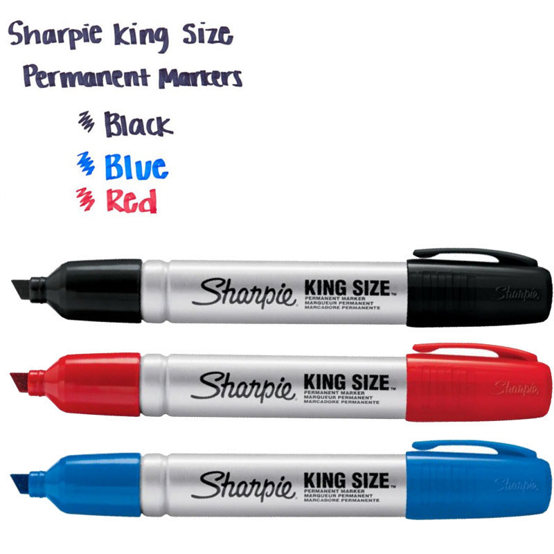 Sharpie King Size Permanent Markers – Chisel Tip, 5-8mm (Black/Blue/Red) Divina Constitutio