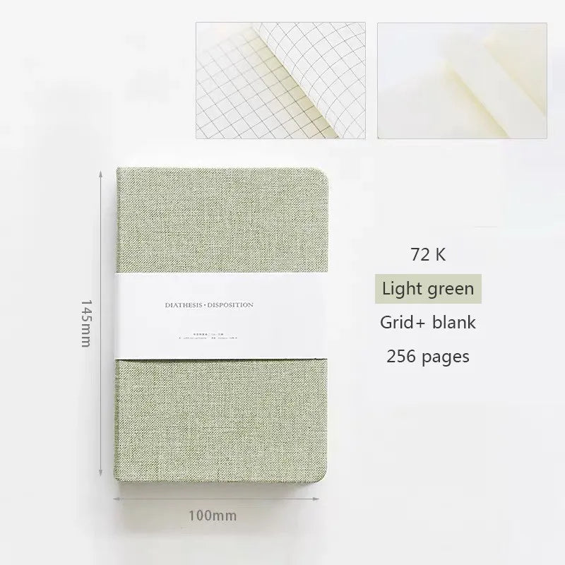 Linen Hardcover Notebook – 256 Pages, 80 GSM Blank & Grid Paper, Journal Planner for Office & School Kairos & Co.