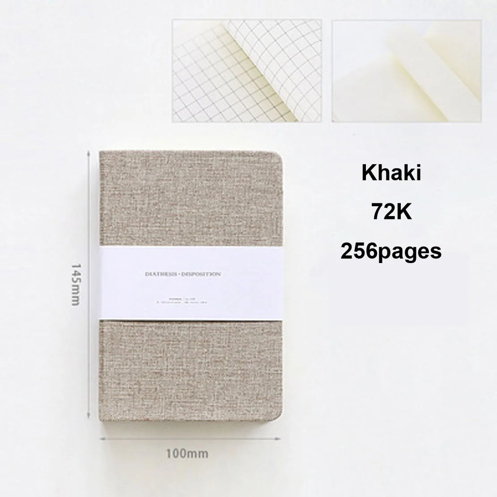 Linen Hardcover Notebook – 256 Pages, 80 GSM Blank & Grid Paper, Journal Planner for Office & School Kairos & Co.