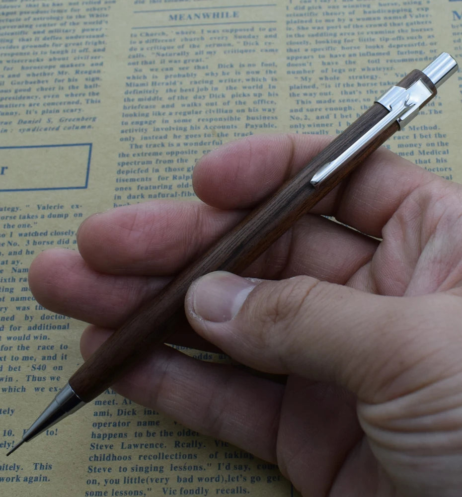 Natural Wood 0.5mm Mechanical Pencil – Drawing & Writing Automatic Pen Divina Constitutio