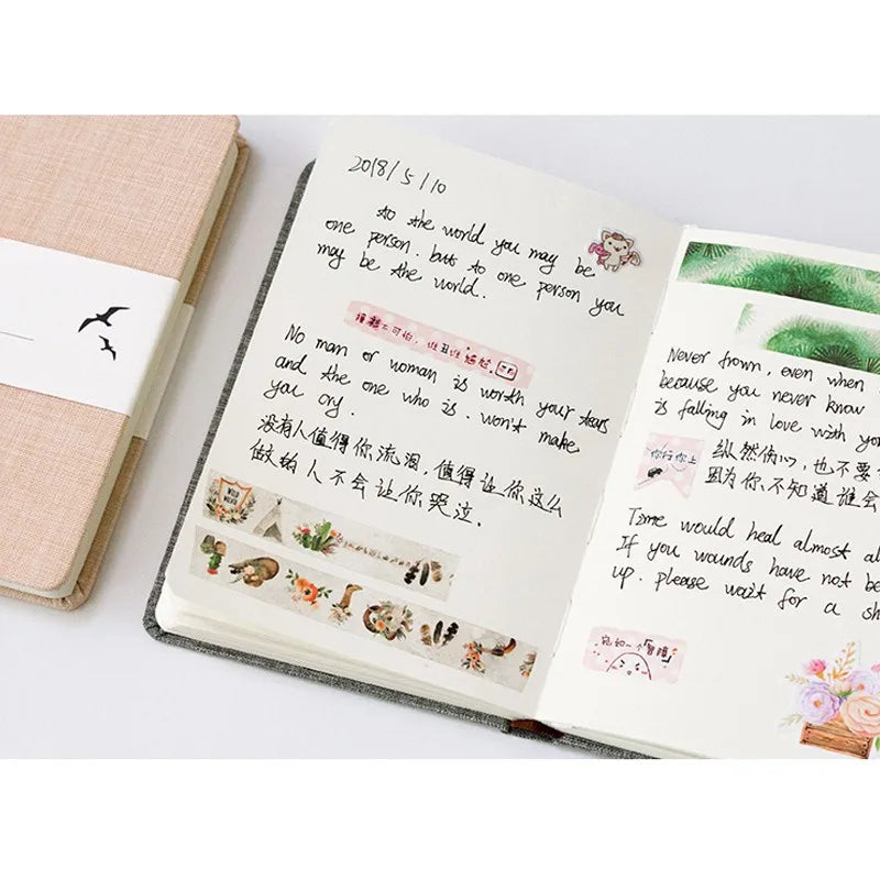 Linen Hardcover Notebook – 256 Pages, 80 GSM Blank & Grid Paper, Journal Planner for Office & School Kairos & Co.