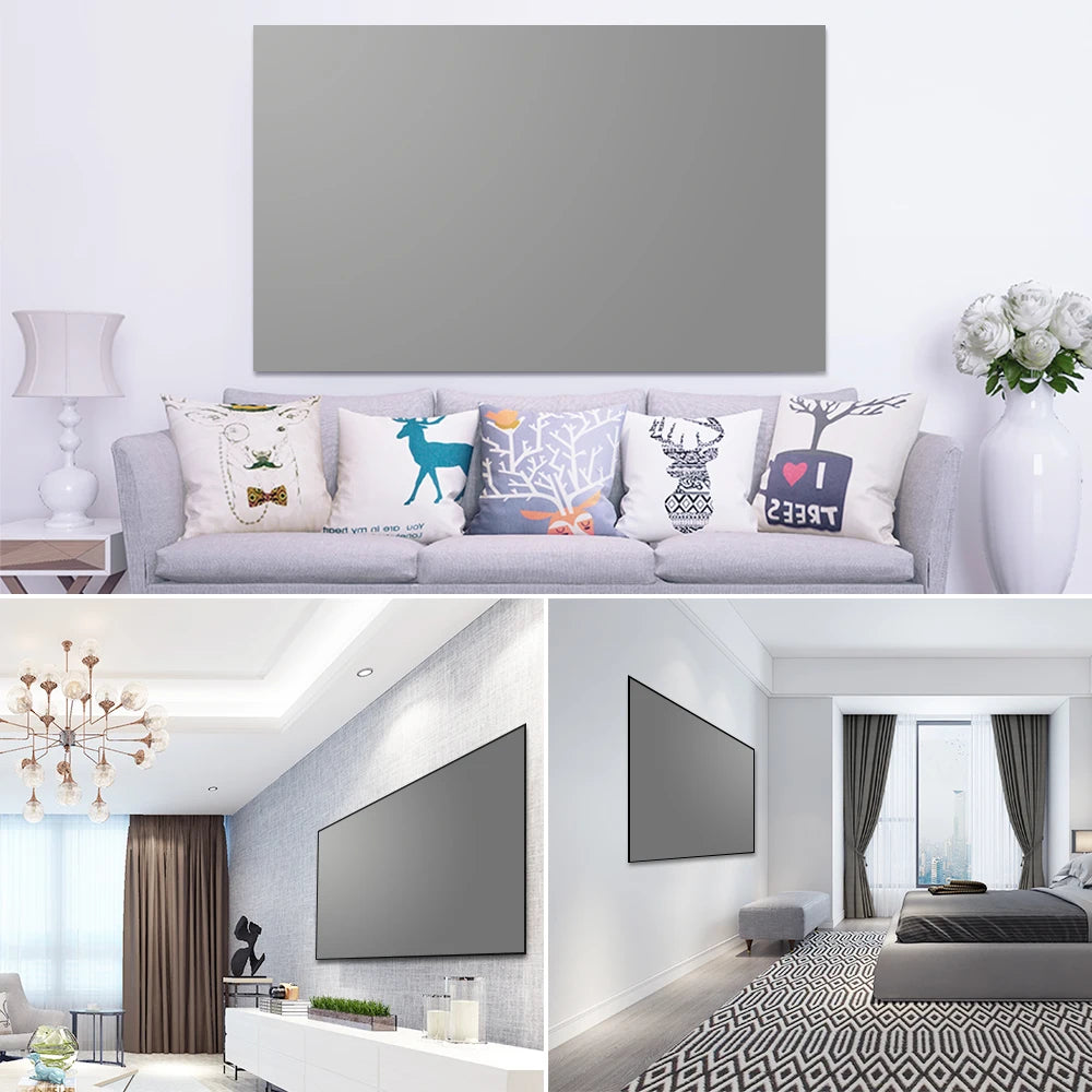 Salange Projector Screen – 60/100/120 Inch Reflective Fabric Projection Screen, Compatible with YG300, XGIMI, DLP & LED Projectors for Home Theater Kairos & Co.