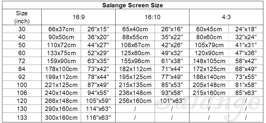 Salange Projector Screen – 60/100/120 Inch Reflective Fabric Projection Screen, Compatible with YG300, XGIMI, DLP & LED Projectors for Home Theater Kairos & Co.