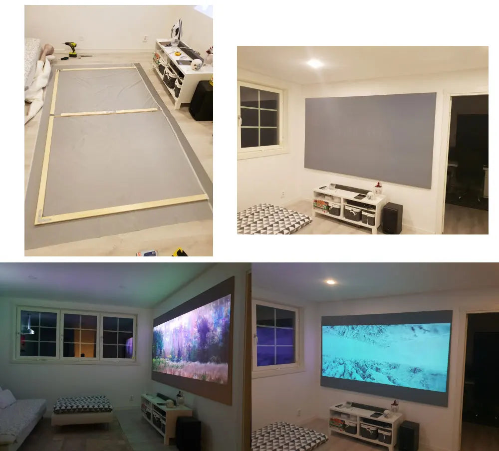 Salange Projector Screen – 60/100/120 Inch Reflective Fabric Projection Screen, Compatible with YG300, XGIMI, DLP & LED Projectors for Home Theater Kairos & Co.