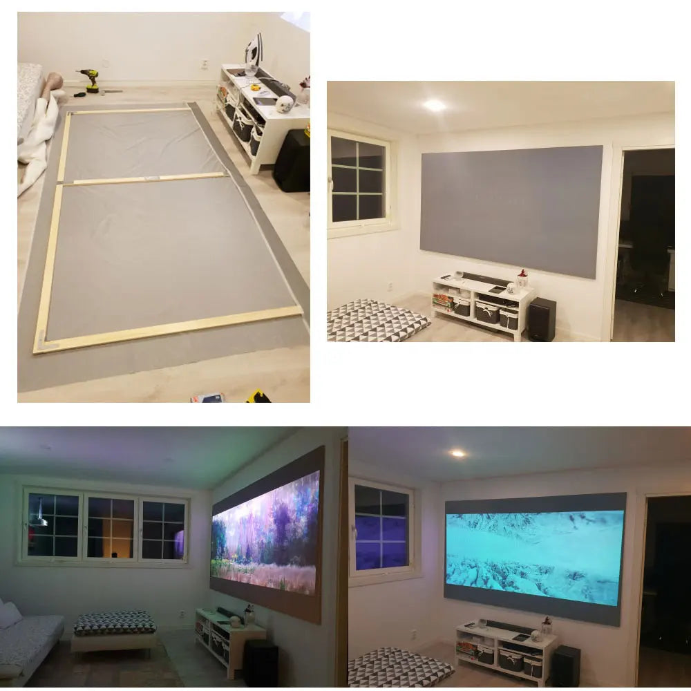 Salange Projector Screen – 60/100/120 Inch Reflective Fabric Projection Screen, Compatible with YG300, XGIMI, DLP & LED Projectors for Home Theater Kairos & Co.