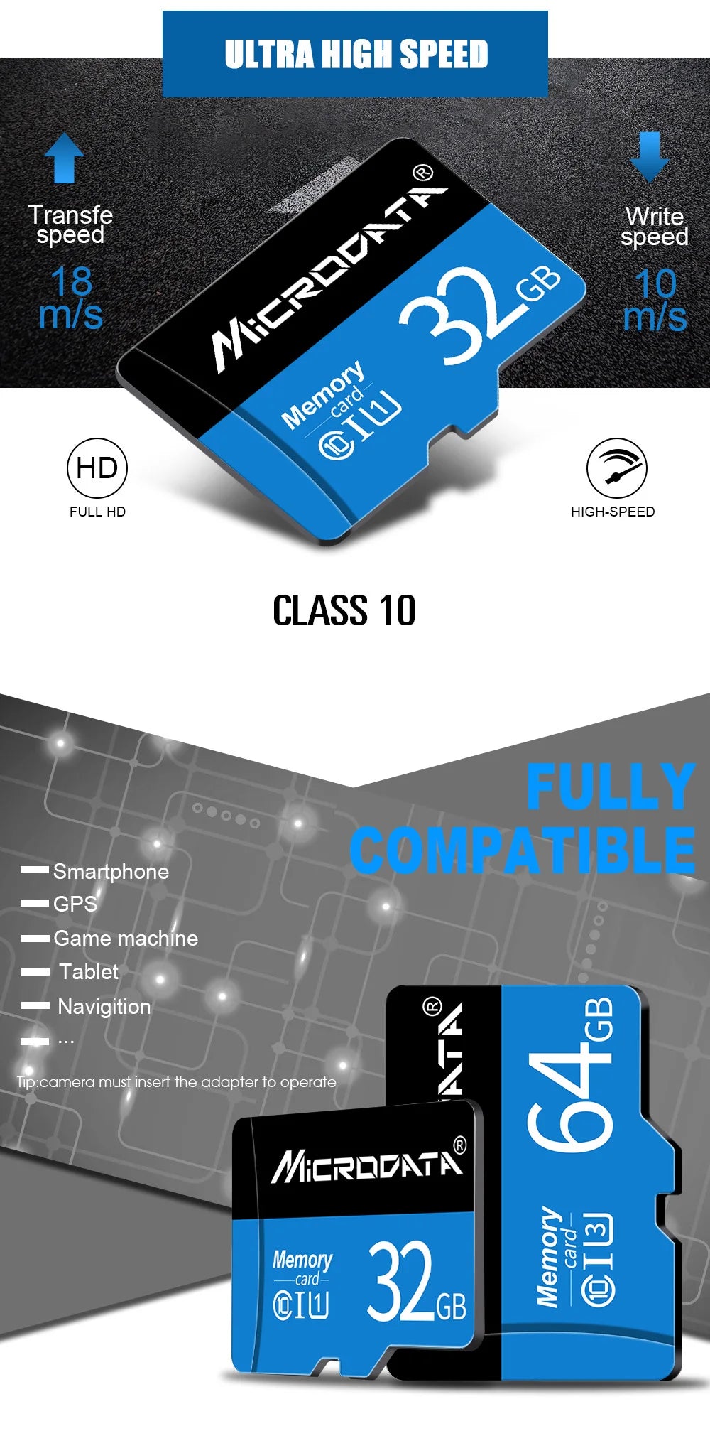 Class 10 Micro SD Card – TF Flash Memory, 8GB-256GB Divina Constitutio