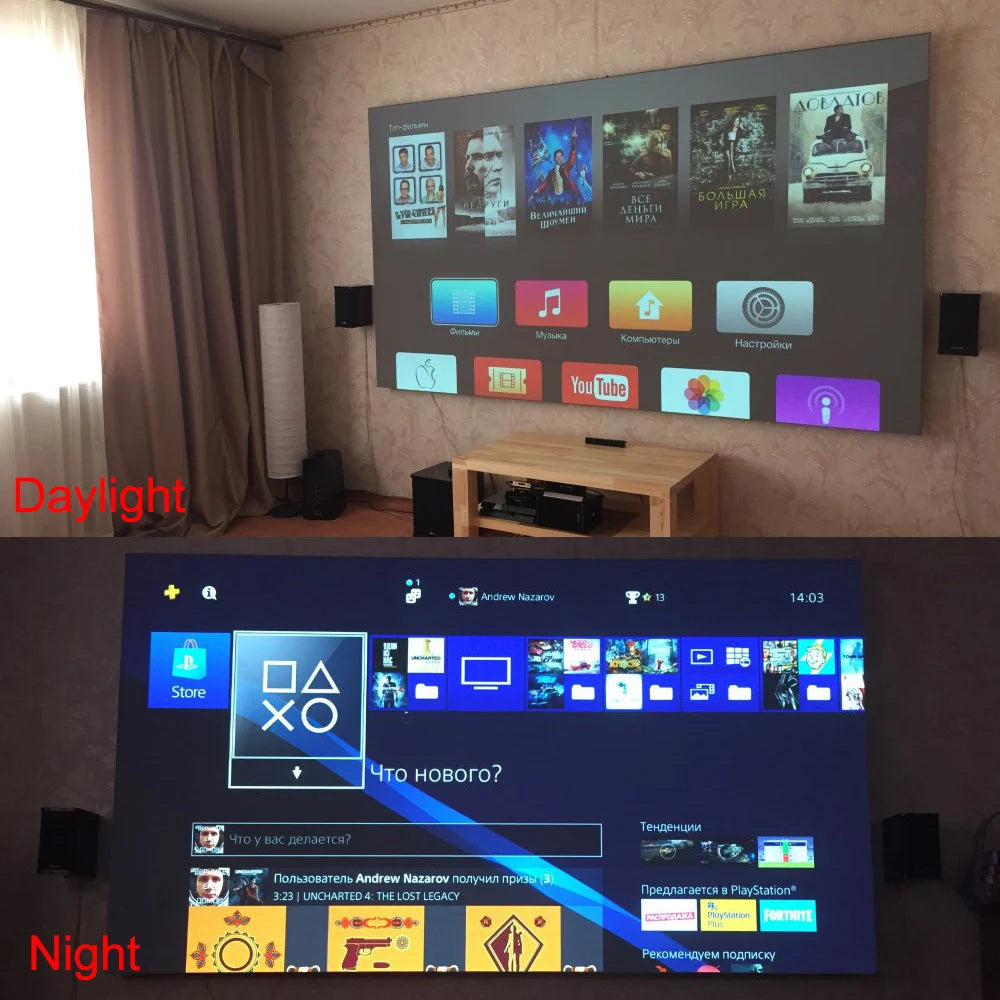 Salange Projector Screen – 60/100/120 Inch Reflective Fabric Projection Screen, Compatible with YG300, XGIMI, DLP & LED Projectors for Home Theater Kairos & Co.
