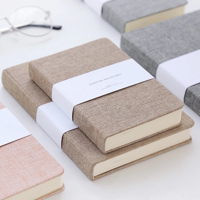 Linen Hardcover Notebook – 256 Pages, 80 GSM Blank & Grid Paper, Journal Planner for Office & School Kairos & Co.