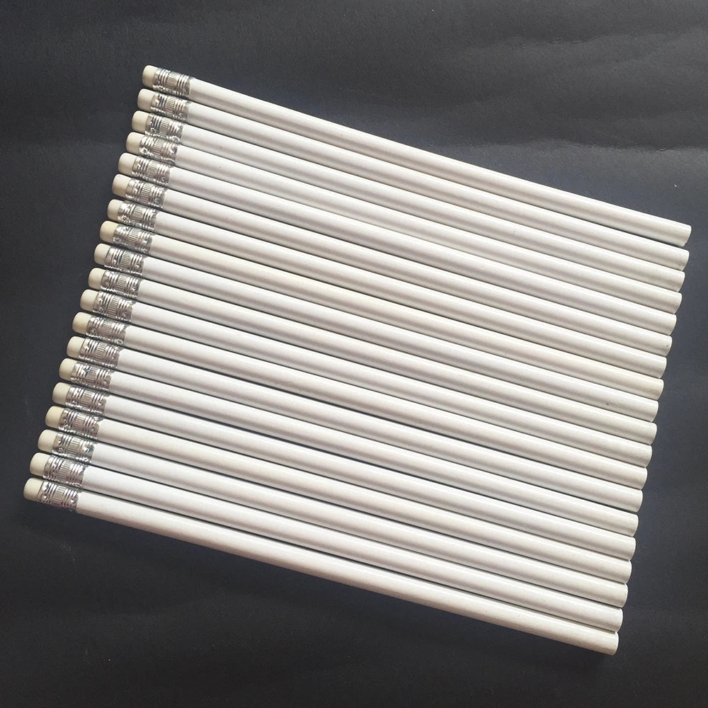 White HB Pencils 100pcs Bulk – Cute Kids Stationery for School & Art Divina Constitutio