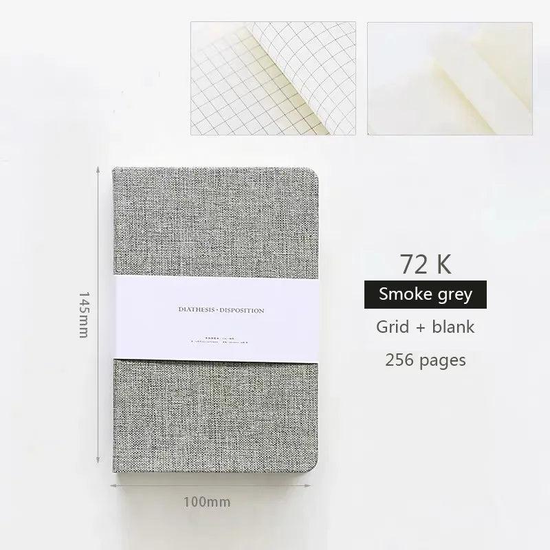 Linen Hardcover Notebook – 256 Pages, 80 GSM Blank & Grid Paper, Journal Planner for Office & School Kairos & Co.