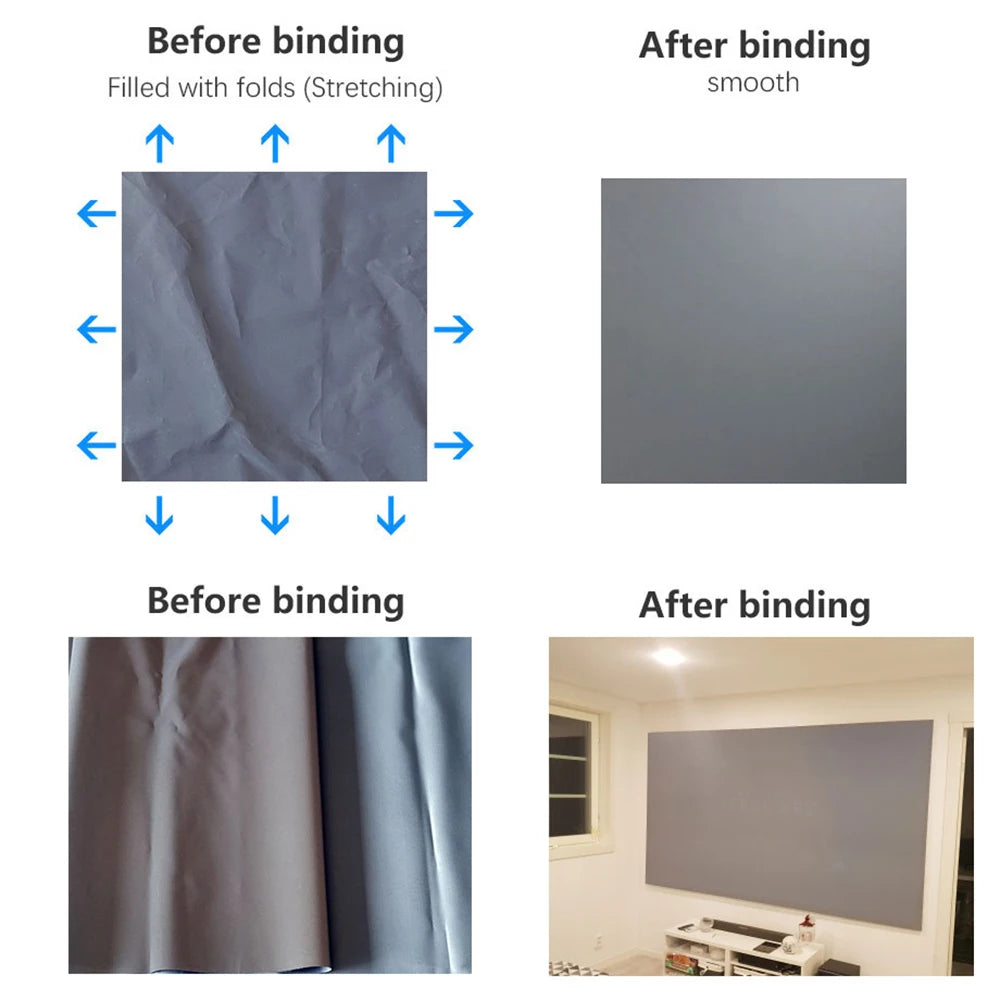 Salange Projector Screen – 60/100/120 Inch Reflective Fabric Projection Screen, Compatible with YG300, XGIMI, DLP & LED Projectors for Home Theater Kairos & Co.