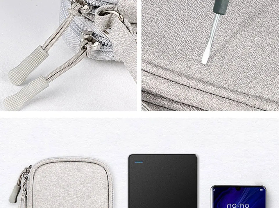 Data Cable Storage Bag Waterproof Portable Carry Case  Storage Bag Travel Organizer Bag for Cable Cord USB Charger Kairos & Co.
