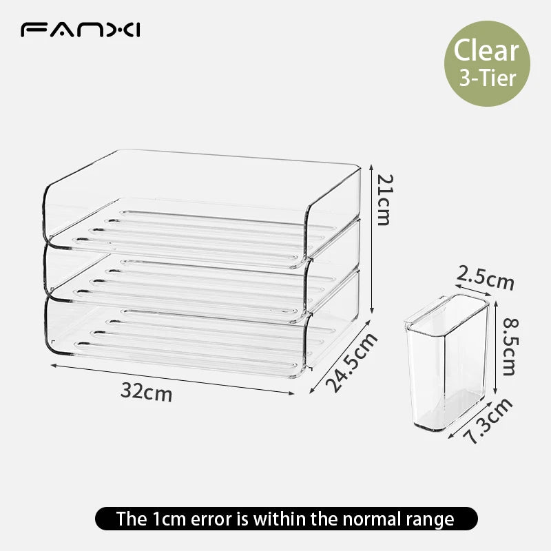 Clear Acrylic Desk Organizer (4-Pack) – Stackable Paper Trays Divina Constitutio
