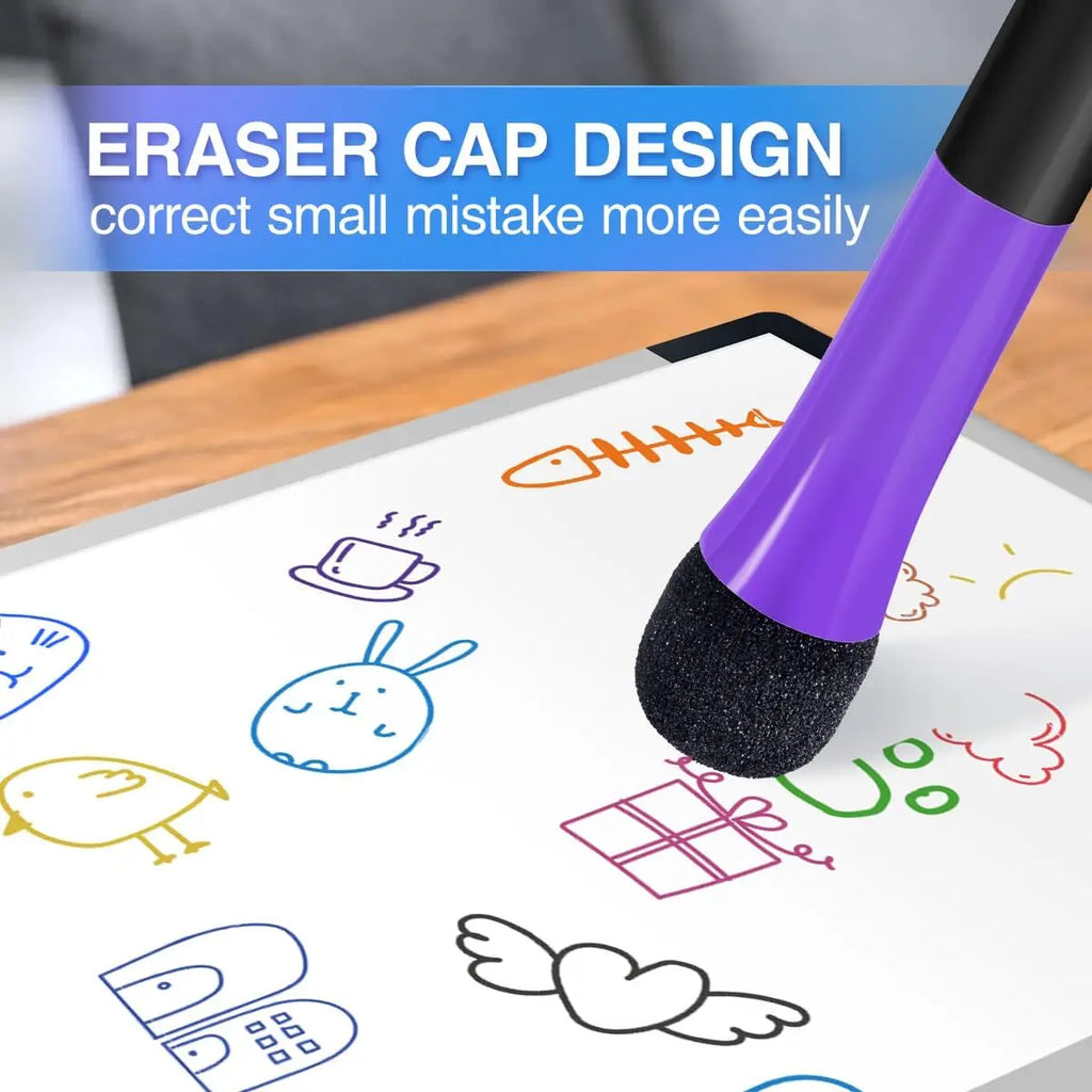 12-Color Dry Erase Marker Set – Magnetic Whiteboard Pens with Eraser Cap Kairos & Co.