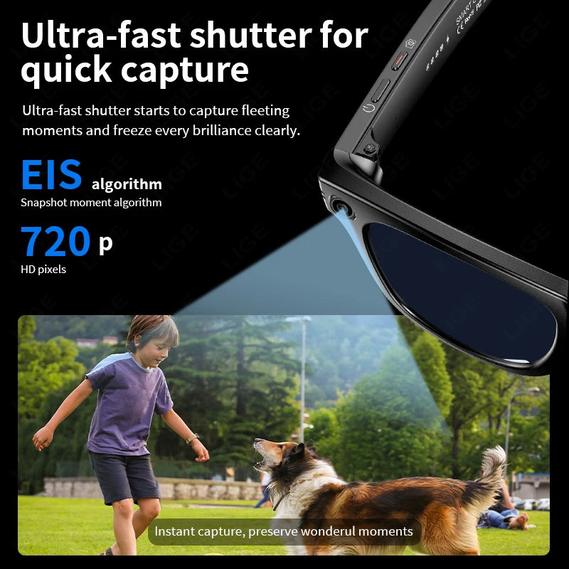 LIGE AI Smart Glasses – Camera Sunglasses with Bluetooth Calling Divina Constitutio