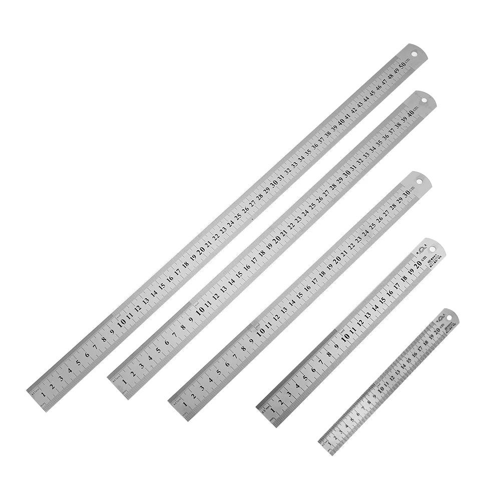 Stainless Steel Ruler – Double-Sided Metal Straight Ruler (150mm-500mm) Divina Constitutio