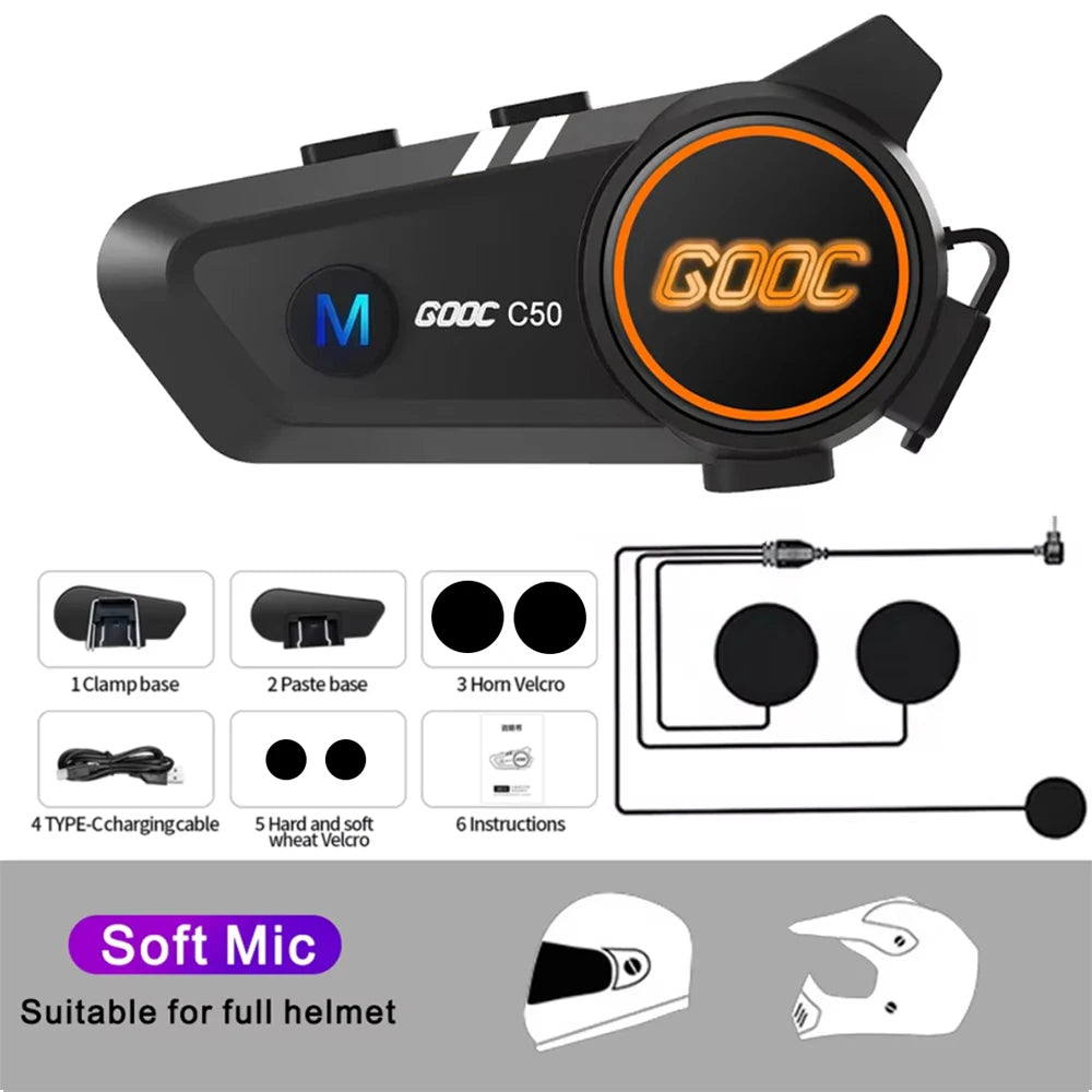 Bluetooth 5.3 Helmet Headset Wireless Hands-free Call Phone Kit Motorcycle Waterproof Earphone MP3 Music Player Speaker for Moto Kairos & Co.