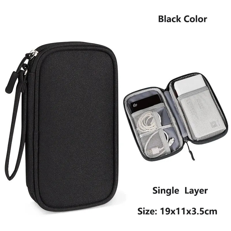 Data Cable Storage Bag Waterproof Portable Carry Case  Storage Bag Travel Organizer Bag for Cable Cord USB Charger Kairos & Co.
