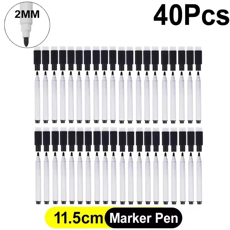 Magnetic Black Dry Erase Markers with Eraser Cap White Board Dry erase Markers Classroom Dry Wipe Pens for Home Office School Kairos & Co.