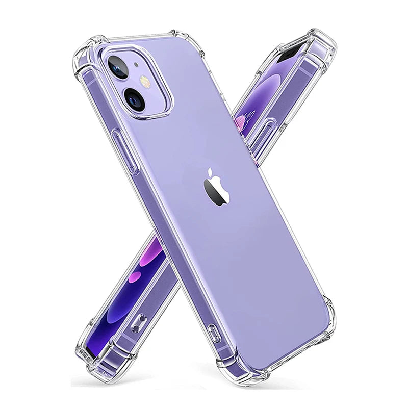 Shockproof Clear Silicone Phone Case for iPhone 7–15 Series | Transparent Soft Protective Cover Kairos & Co.