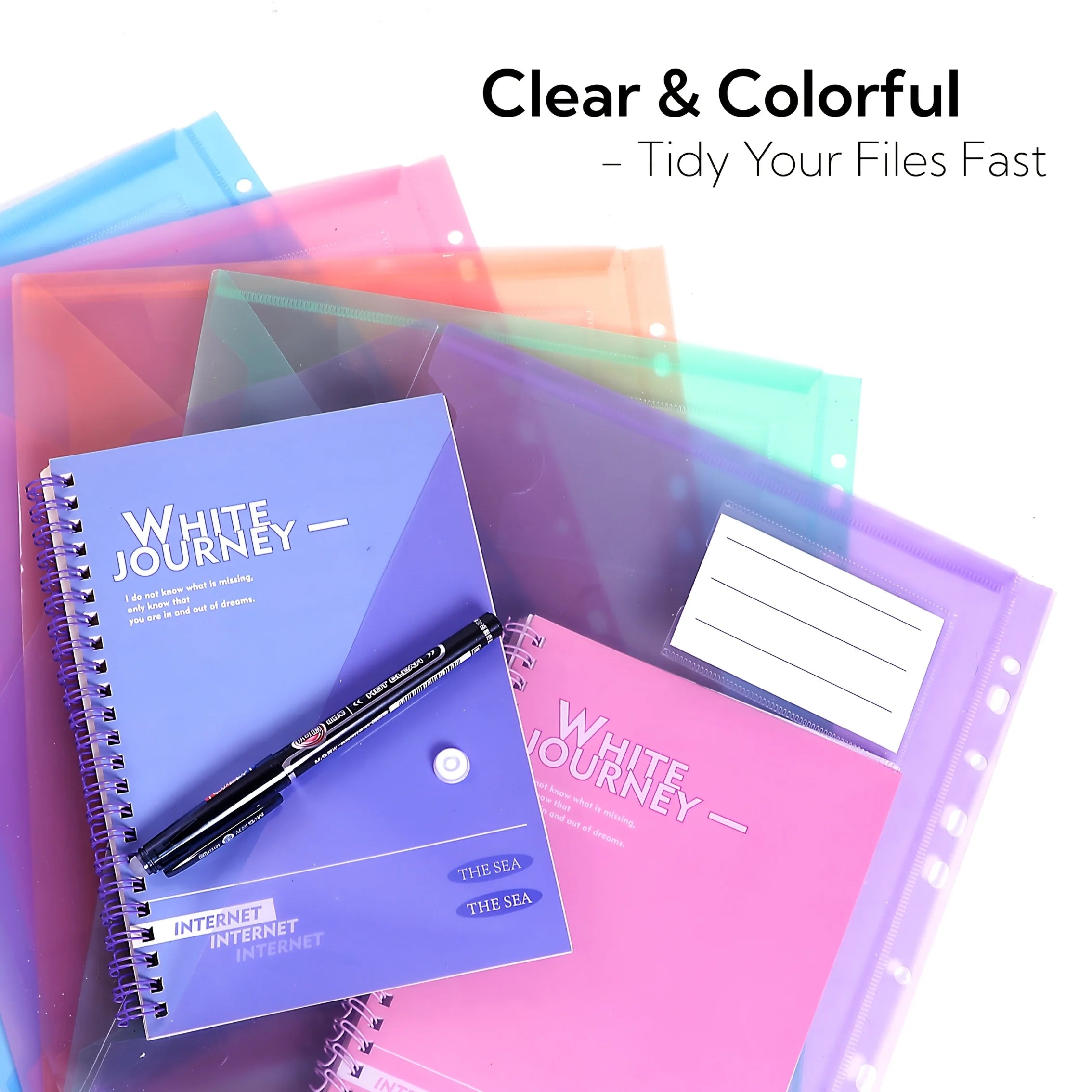 11-Hole A4 Binder Pockets – Transparent File Bags with Label Pocket Divina Constitutio