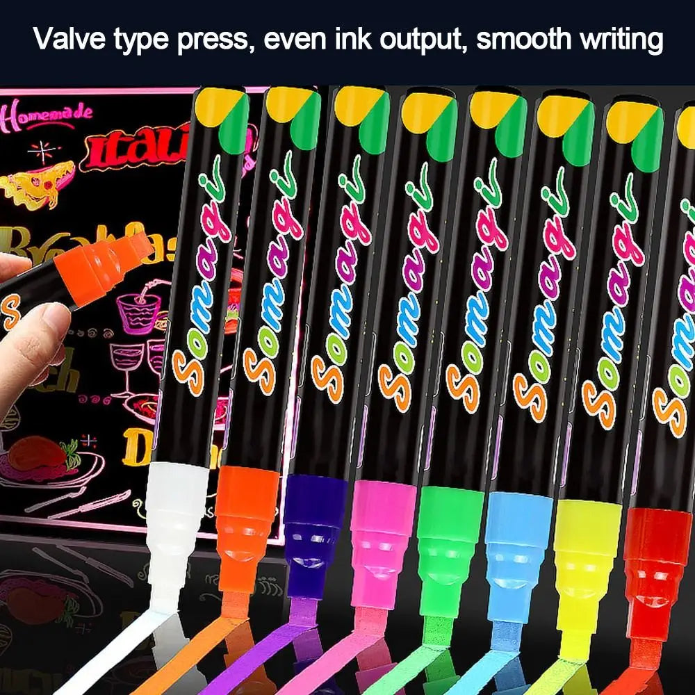 Erasable Liquid Chalk Marker Pens – Multi-Color Fluorescent Highlighters Kairos & Co.