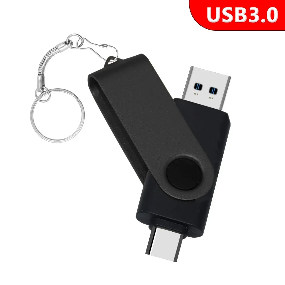 2-in-1 USB 3.0 & Type-C Flash Drive – Rotating Pendrive (16GB-256GB) Divina Constitutio