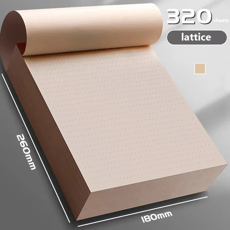 320 Sheets Draft Paper Notebook – Thickened, Ruled & Blank Pages for Student Study, Math Practice & Drawing Kairos & Co.