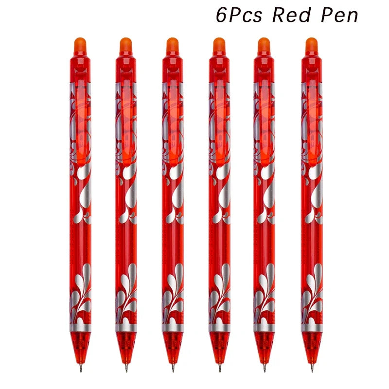 Erasable Gel Pen Set – 6-Color Kawaii Stationery, 0.5mm Divina Constitutio
