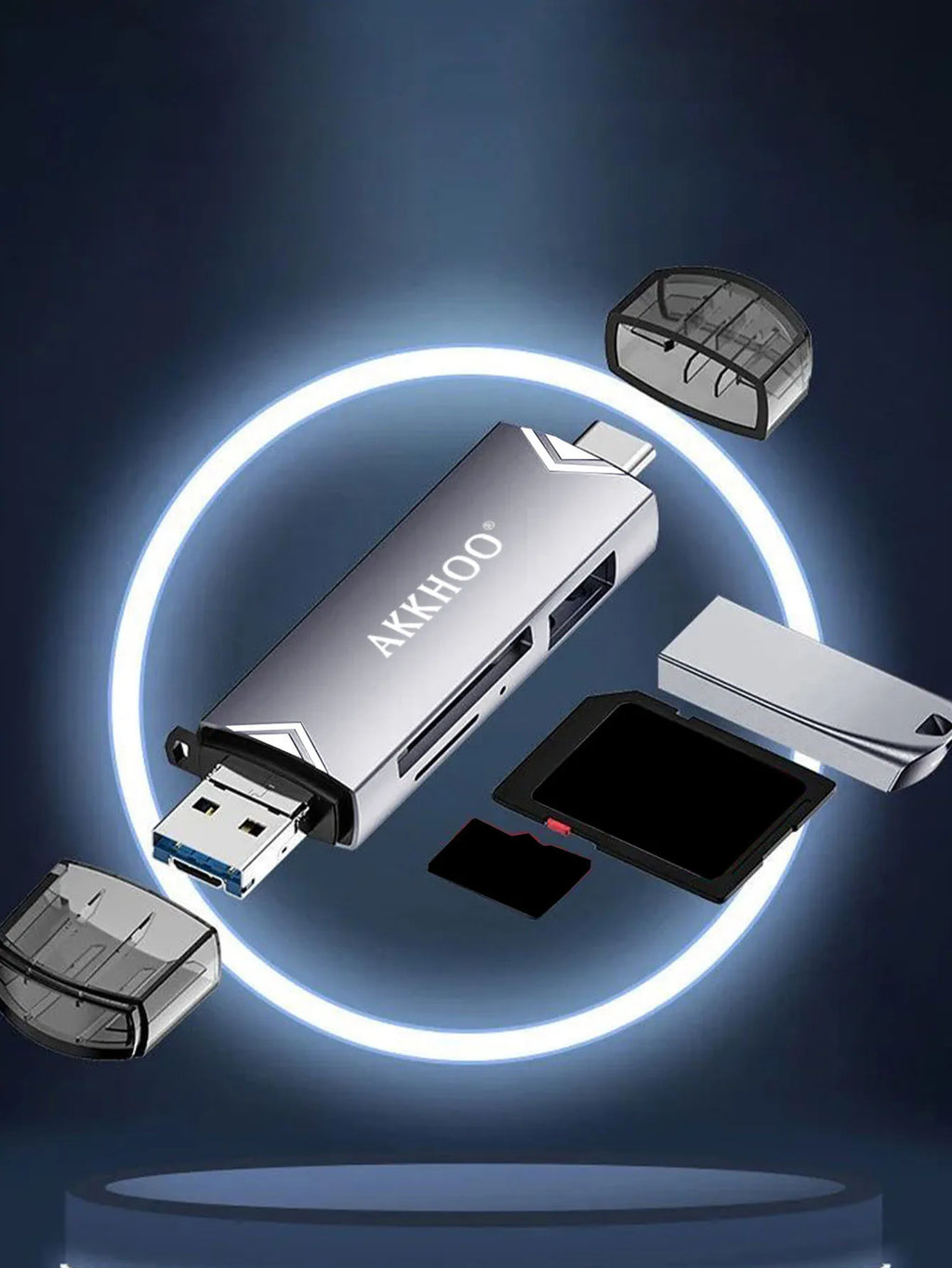 Type-C 6-in-1 Multi-Function Card Reader – High-Speed Data Transfer Adapter Kairos & Co.