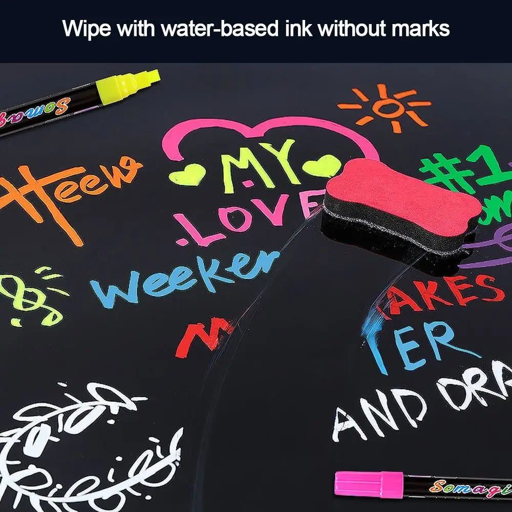 Erasable Liquid Chalk Marker Pens – Multi-Color Fluorescent Highlighters Kairos & Co.