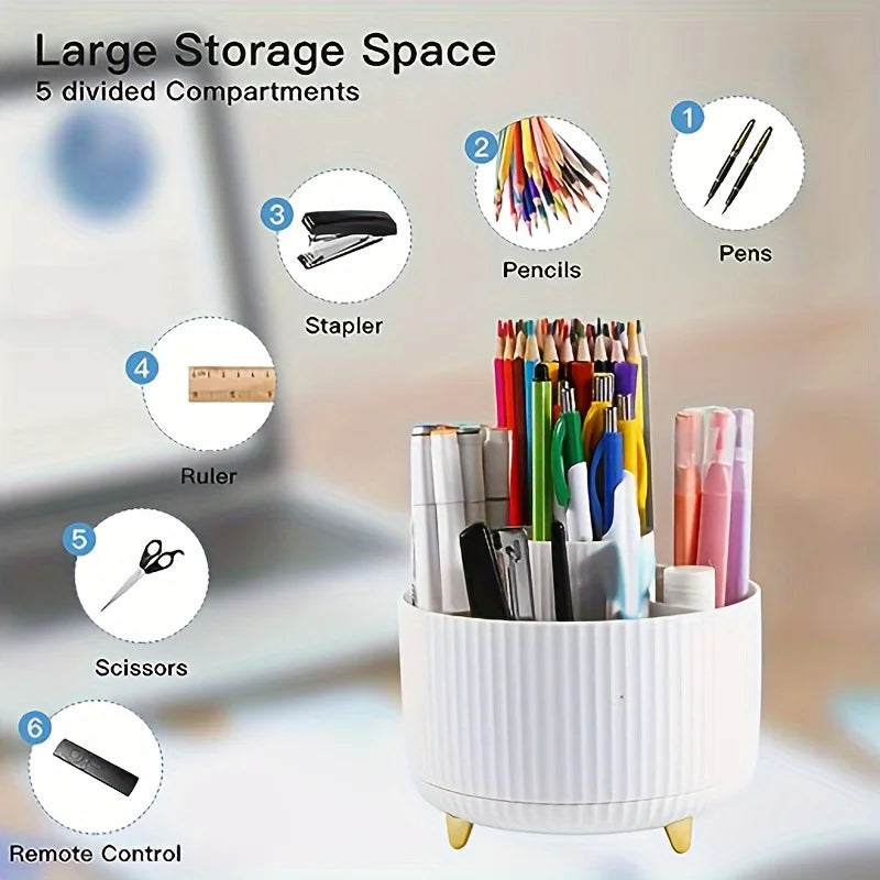 360° Rotating 5-Slot Desktop Pen & Pencil Holder Kairos & Co.