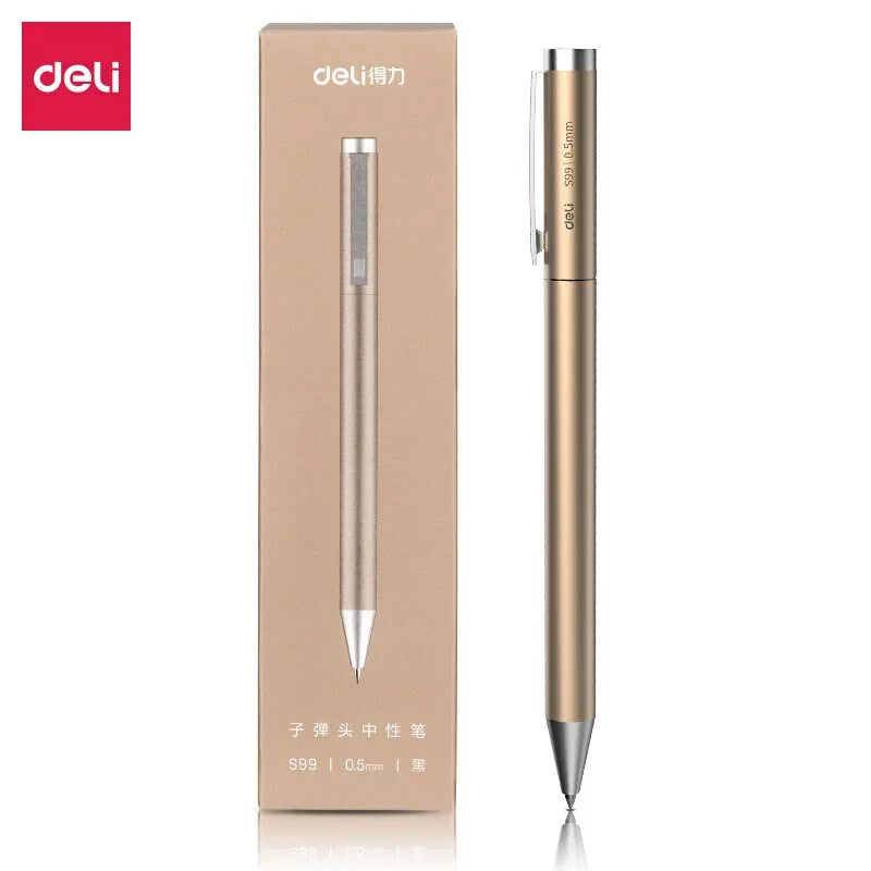 Deli Signature Gel Pen – Metal Body, Smooth Ink, 9.5mm Divina Constitutio