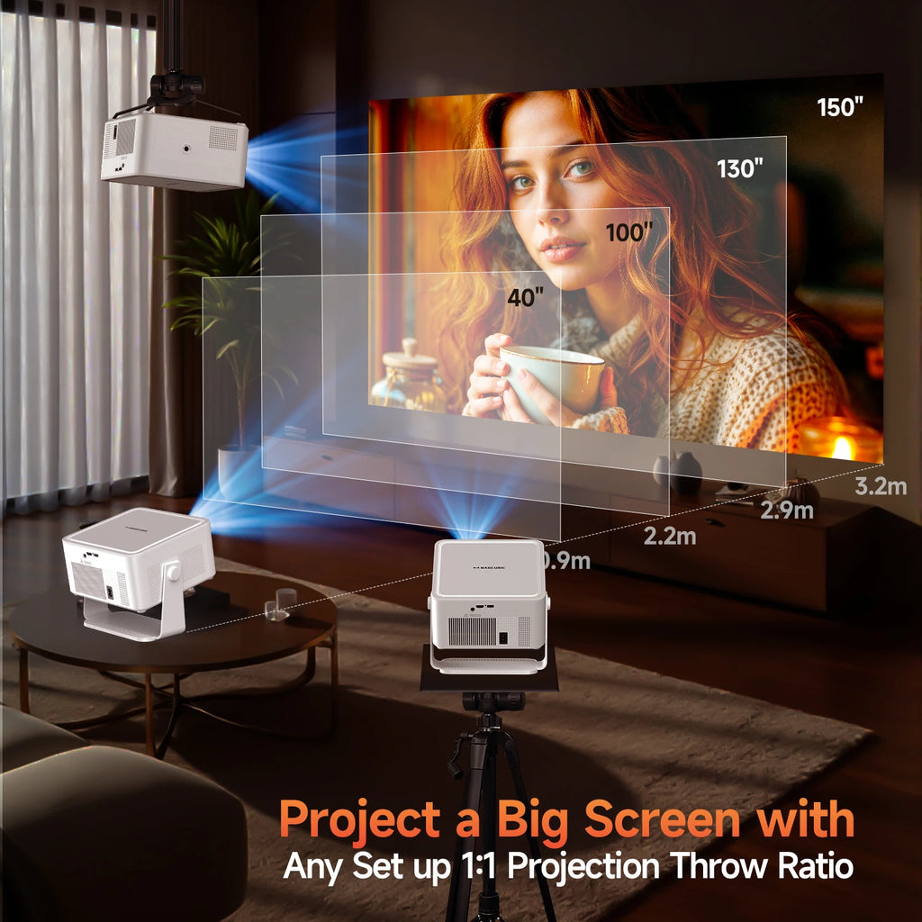 Magcubic HY450MAX 1100ANSI Android 14 Portable Outdoor Projector 1080P Auto Focus 8K Support WIFI6 Beam Mini Projector Kairos & Co.