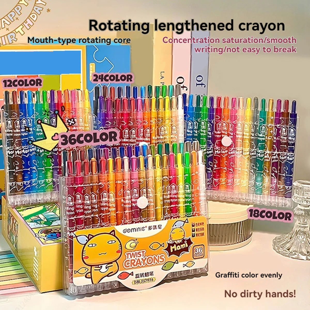 Kids Crayons 12-36 Count – Non-Toxic Coloring Set for Toddlers Divina Constitutio