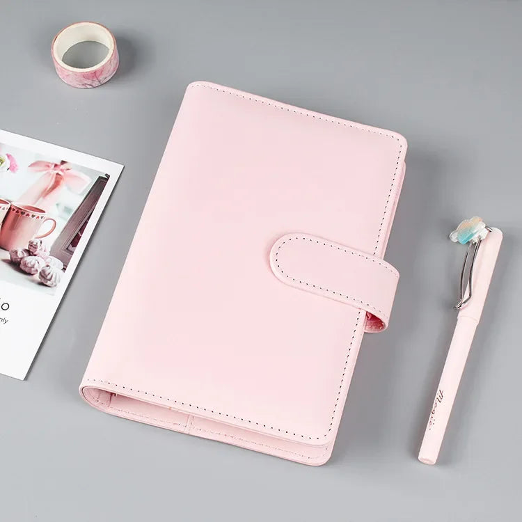 Macaron Series PU Leather Notebook Cover – A5/A6 Clip-On Binder Divina Constitutio