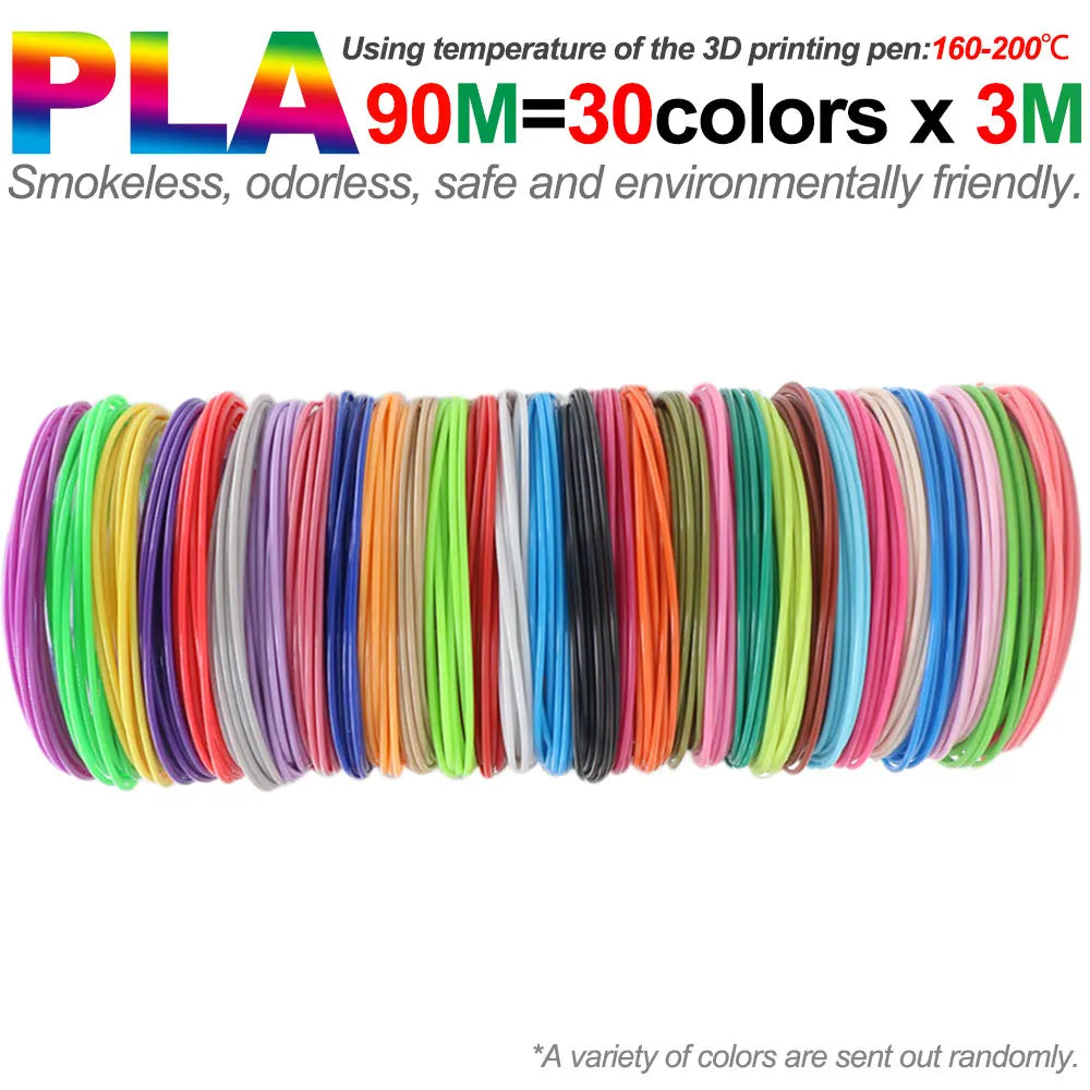 PLA Filament Refills for 3D Printing Pens — Odorless & Safe, Available in 50M–200M Kairos & Co.