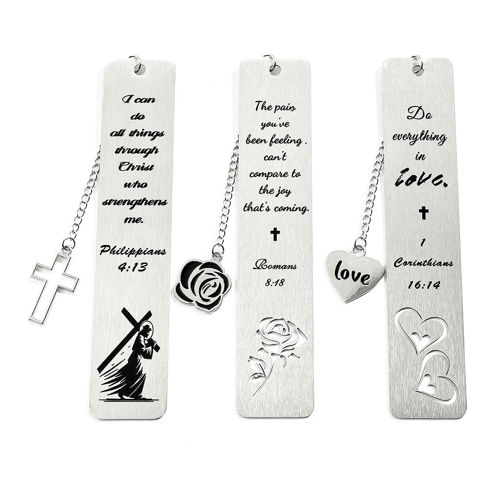 Cross Charm Metal Bookmark – Faith-Inspired Gift Divina Constitutio
