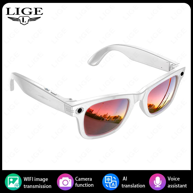 LIGE AI Smart Glasses – Camera Sunglasses with Bluetooth Calling Divina Constitutio