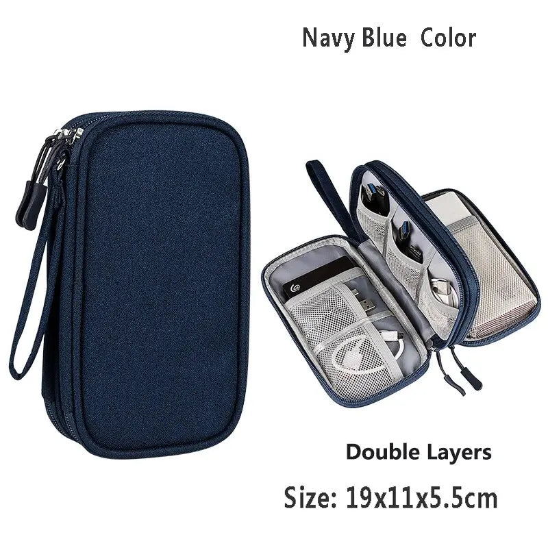 Data Cable Storage Bag Waterproof Portable Carry Case  Storage Bag Travel Organizer Bag for Cable Cord USB Charger Kairos & Co.