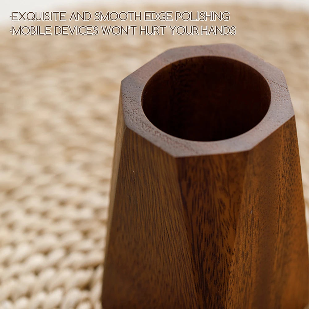 Walnut Wood Pen Holder – Vintage Desktop Stationery Organizer Kairos & Co.