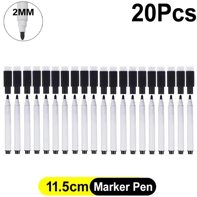 Magnetic Black Dry Erase Markers with Eraser Cap White Board Dry erase Markers Classroom Dry Wipe Pens for Home Office School Kairos & Co.