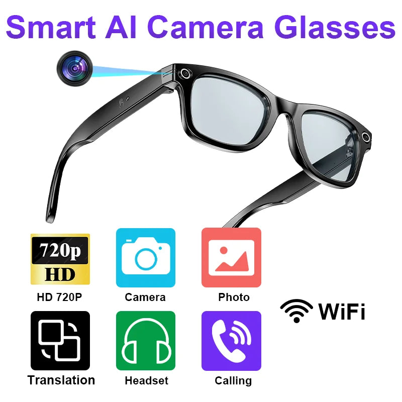 LIGE AI Smart Glasses – Camera Sunglasses with Bluetooth Calling Divina Constitutio