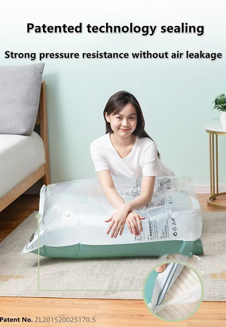 No Need Pump Vacuum Bags Large Plastic Storage Bags for Storing Clothes Blankets Compression Empty Bag Covers Travel Accessories Kairos & Co.