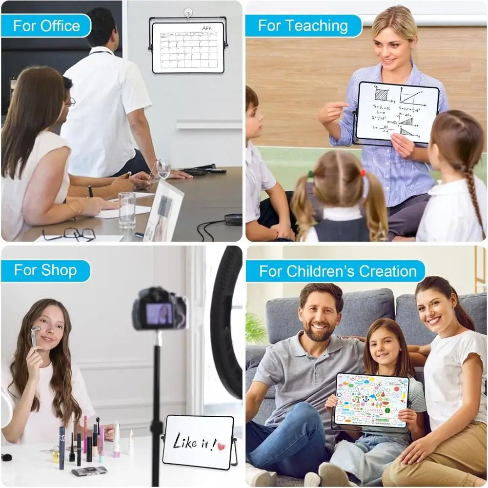Double-Sided Desktop Whiteboard with Stand – Portable Magnetic Dry Erase Board Kairos & Co.