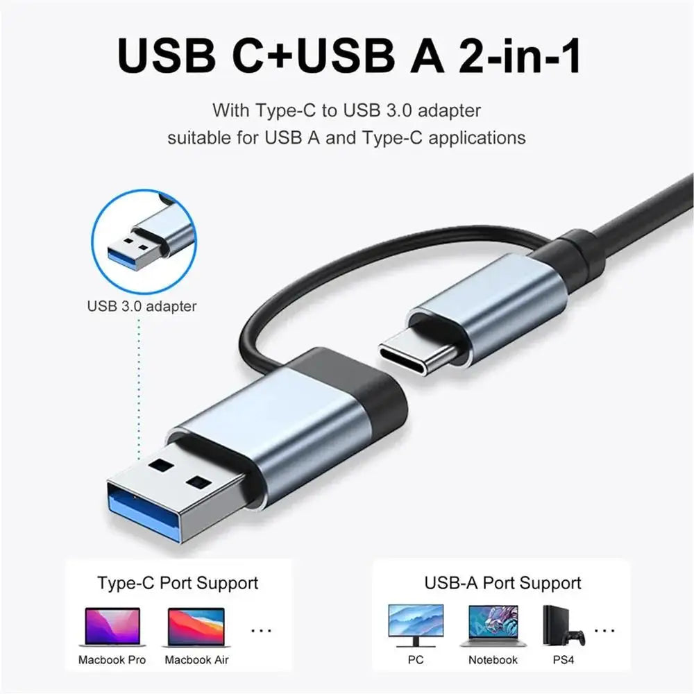 8-in-1 USB-C Hub – USB 3.0, USB 2.0, SD/TF Card Reader & 3.5mm Audio Kairos & Co.