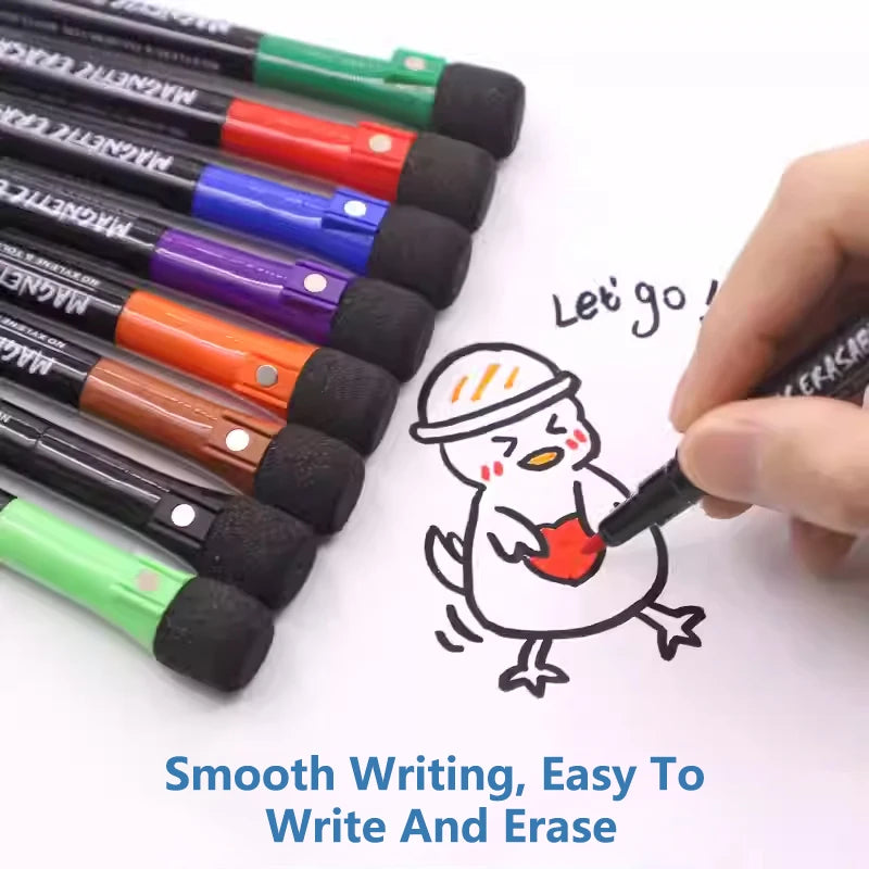 12-Color Dry Erase Marker Set – Magnetic Whiteboard Pens with Eraser Cap Kairos & Co.