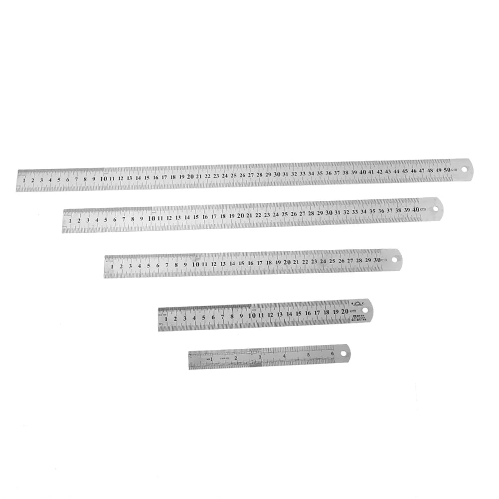 Stainless Steel Ruler – Double-Sided Metal Straight Ruler (150mm-500mm) Divina Constitutio