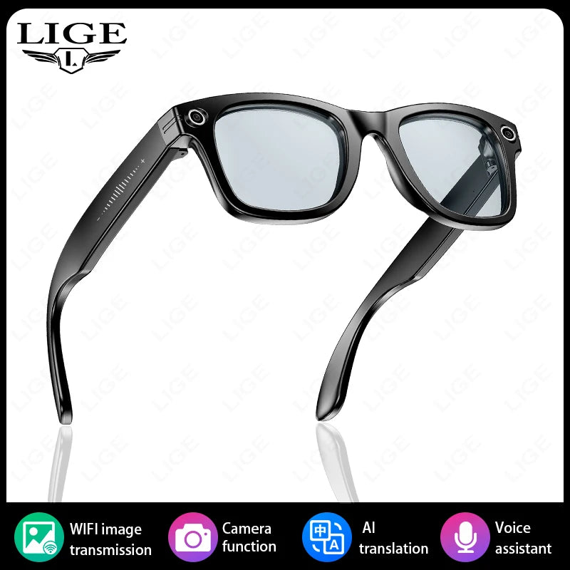 LIGE AI Smart Glasses – Camera Sunglasses with Bluetooth Calling Divina Constitutio