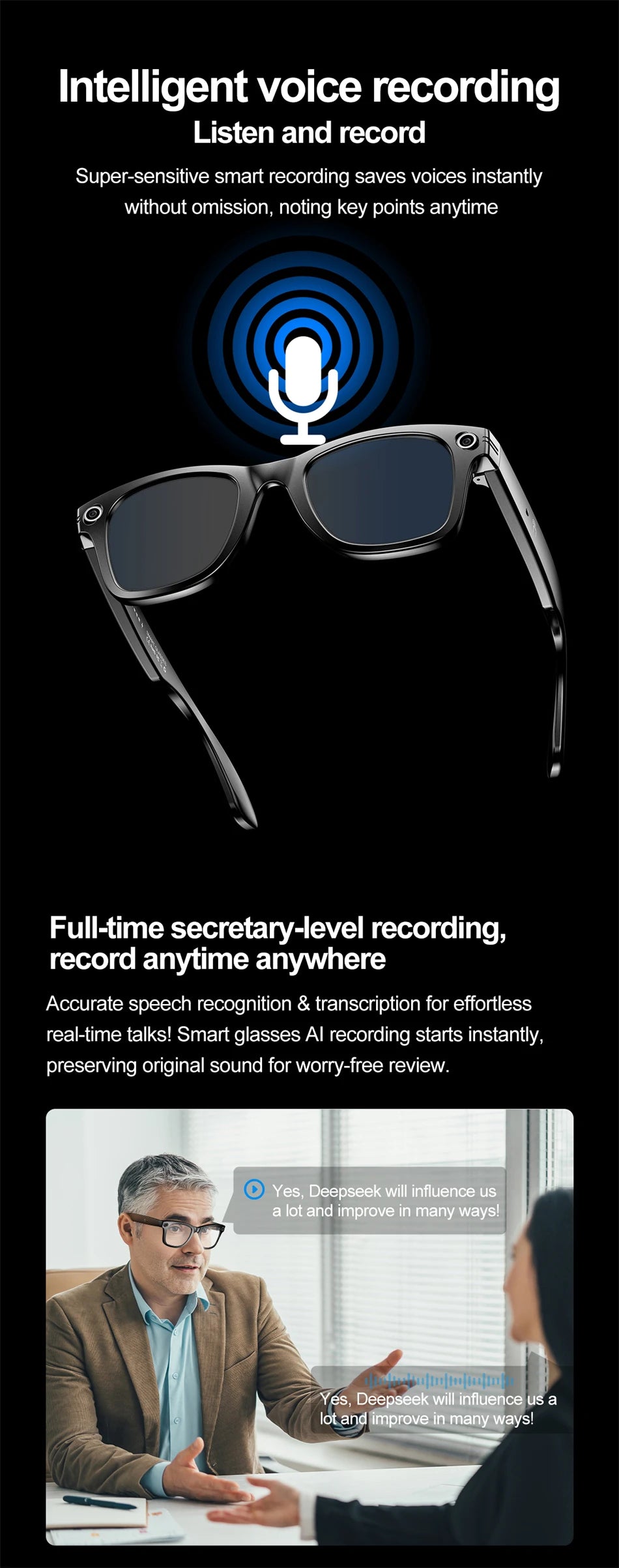 LIGE AI Smart Glasses – Camera Sunglasses with Bluetooth Calling Divina Constitutio